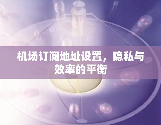 机场订阅地址设置,隐私与效率的平衡 机场订阅地址设置,隐私与效率的平衡