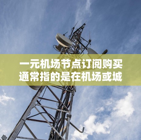 一元机场节点订阅购买通常指的是在机场或城市中的特定区域（称为节点）提供通信服务，用户通过订阅该节点购买服务，以获得实时信号、设备连接、设备维护等服务。具体操作如下